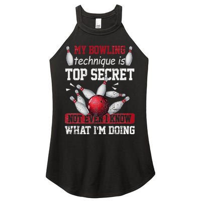 My Bowling Technique Is Top Secret Funny Bowling Bowler Women's Perfect Tri Rocker Tank