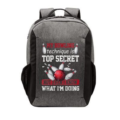 My Bowling Technique Is Top Secret Funny Bowling Bowler Vector Backpack