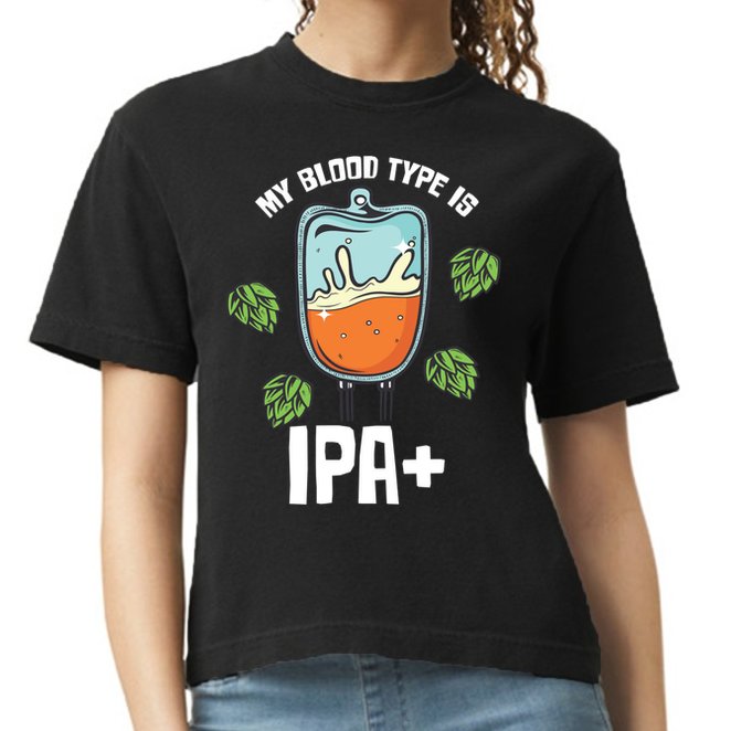 My Blood Type Is Ipa Funny Pale Ale Beer Lover Gift Comfort Colors Boxy T-Shirt