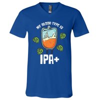 My Blood Type Is Ipa Funny Pale Ale Beer Lover Gift V-Neck T-Shirt