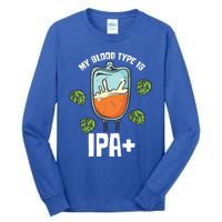 My Blood Type Is Ipa Funny Pale Ale Beer Lover Gift Tall Long Sleeve T-Shirt