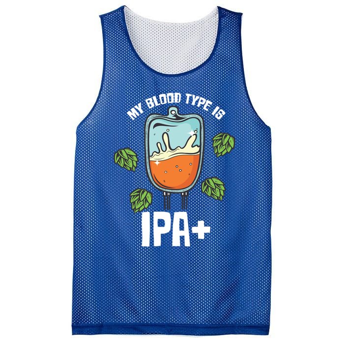 My Blood Type Is Ipa Funny Pale Ale Beer Lover Gift Mesh Reversible Basketball Jersey Tank