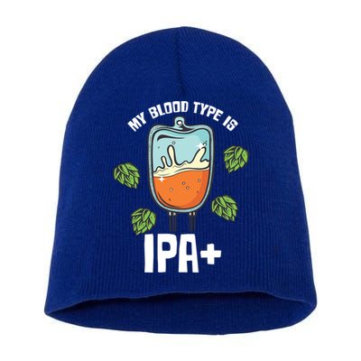My Blood Type Is Ipa Funny Pale Ale Beer Lover Gift Short Acrylic Beanie