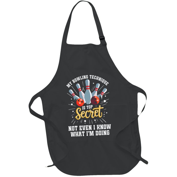 My Bowling Technique Is Top Secret Funny Bowling Bowler Apron