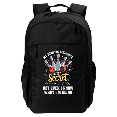 My Bowling Technique Is Top Secret Funny Bowling Bowler Backpack