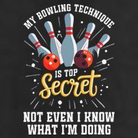 My Bowling Technique Is Top Secret Funny Bowling Bowler Crop Fleece Hoodie