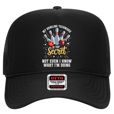 My Bowling Technique Is Top Secret Funny Bowling Bowler Trucker Hat