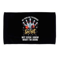 My Bowling Technique Is Top Secret Funny Bowling Bowler Microfiber Hand Towel