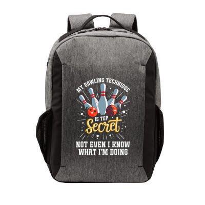 My Bowling Technique Is Top Secret Funny Bowling Bowler Vector Backpack