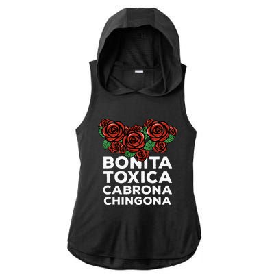 Mexicana Bonita Toxica Viva La Bonita Toxica Pero Chingona Ladies PosiCharge Tri-Blend Wicking Draft Hoodie Tank