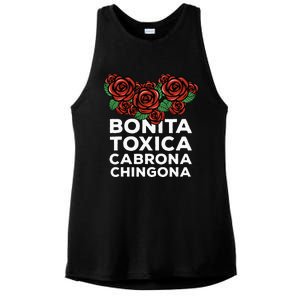 Mexicana Bonita Toxica Viva La Bonita Toxica Pero Chingona Ladies PosiCharge Tri-Blend Wicking Tank