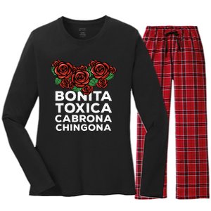 Mexicana Bonita Toxica Viva La Bonita Toxica Pero Chingona Women's Long Sleeve Flannel Pajama Set 