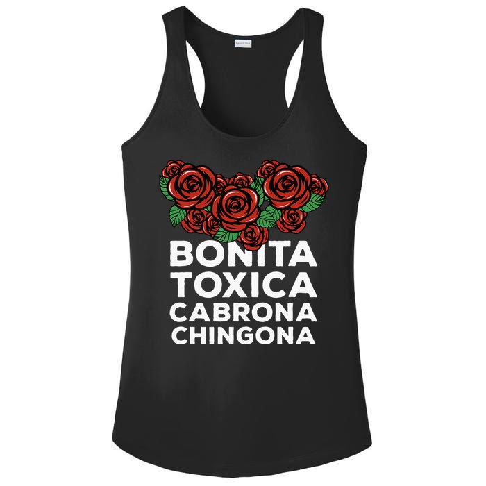 Mexicana Bonita Toxica Viva La Bonita Toxica Pero Chingona Ladies PosiCharge Competitor Racerback Tank