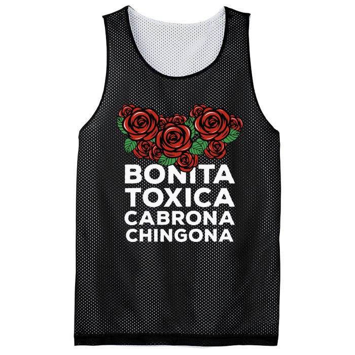 Mexicana Bonita Toxica Viva La Bonita Toxica Pero Chingona Mesh Reversible Basketball Jersey Tank