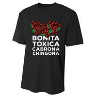 Mexicana Bonita Toxica Viva La Bonita Toxica Pero Chingona Performance Sprint T-Shirt