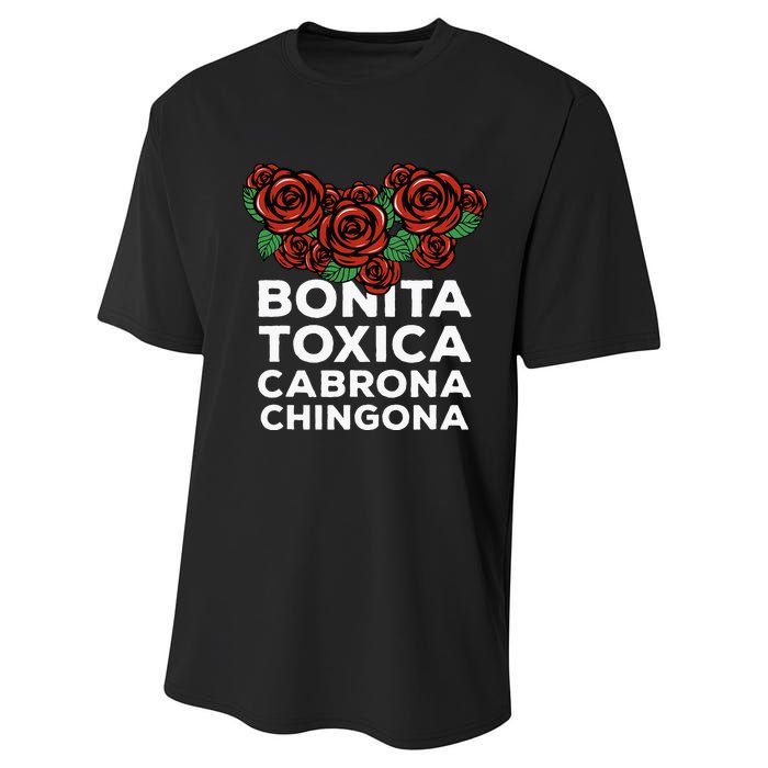 Mexicana Bonita Toxica Viva La Bonita Toxica Pero Chingona Performance Sprint T-Shirt