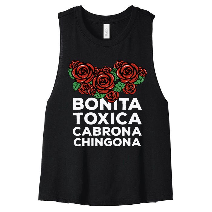 Mexicana Bonita Toxica Viva La Bonita Toxica Pero Chingona Women's Racerback Cropped Tank