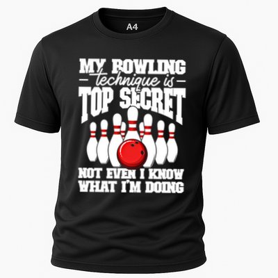 My Bowling Technique Is Top Secret Funny Bowling Bowler Cool Gift Performance Shirt