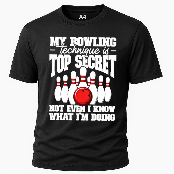My Bowling Technique Is Top Secret Funny Bowling Bowler Cool Gift Cooling Performance Crew T-Shirt