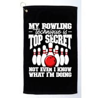 My Bowling Technique Is Top Secret Funny Bowling Bowler Cool Gift Golf Towel
