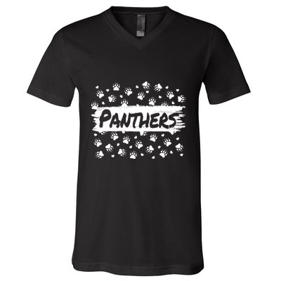 Mascot Back To School Spirit Footprint Heart Squad V-Neck T-Shirt