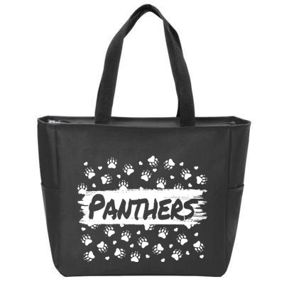 Mascot Back To School Spirit Footprint Heart Squad Zip Tote Bag