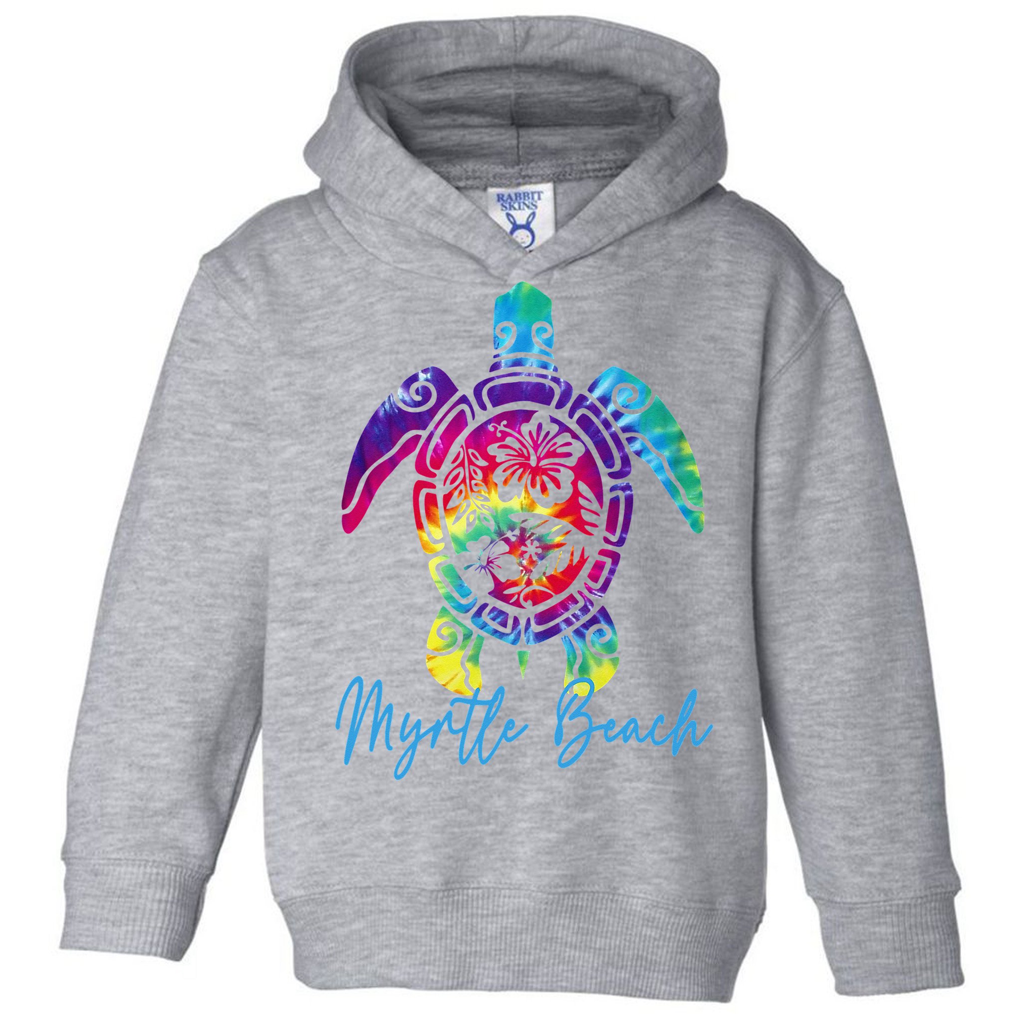 Myrtle Beach Tie Dye Sea Turtle Matching Family Vacation Toddler Hoodie