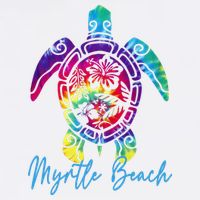 Myrtle Beach Tie Dye Sea Turtle Matching Family Vacation Button