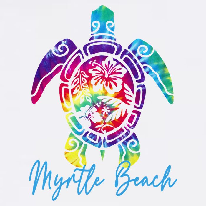 Myrtle Beach Tie Dye Sea Turtle Matching Family Vacation Button