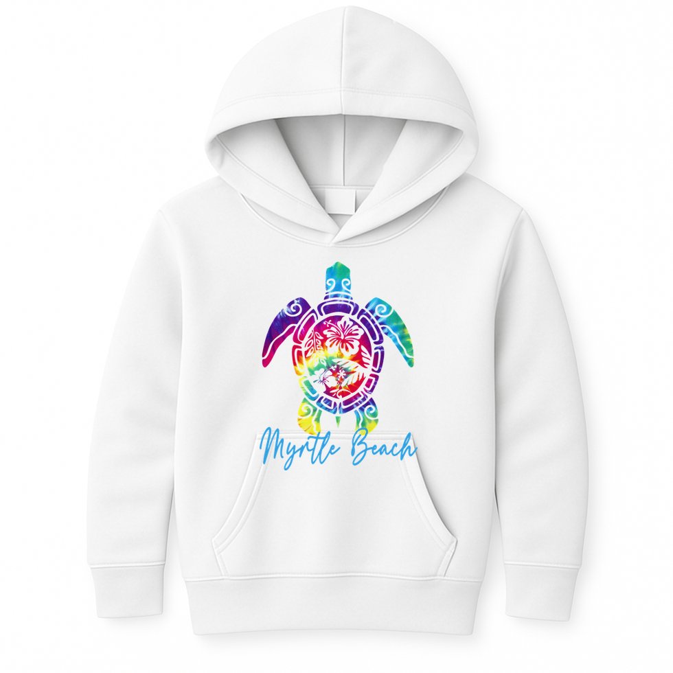 Myrtle Beach Tie Dye Sea Turtle Matching Family Vacation Kids Hoodie
