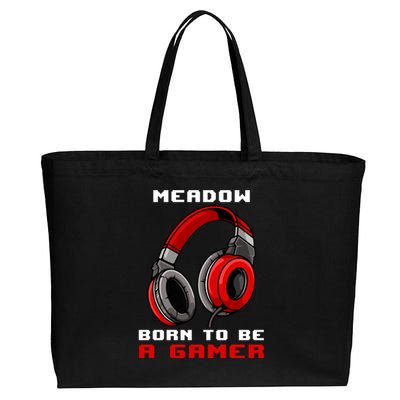 Meadow Born To Be A Gamer Personalized Gift Cotton Canvas Jumbo Tote