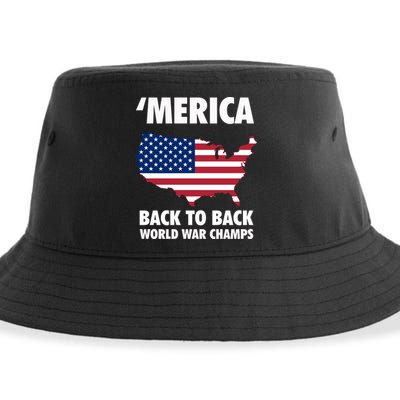 Merica Back To Back World War Champs Sustainable Bucket Hat