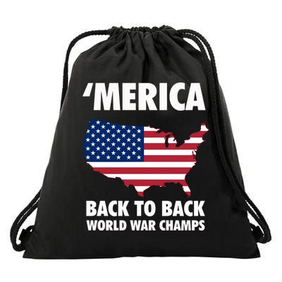 Merica Back To Back World War Champs Drawstring Bag