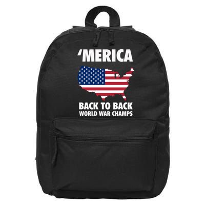 Merica Back To Back World War Champs 16 in Basic Backpack