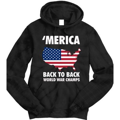 Merica Back To Back World War Champs Tie Dye Hoodie