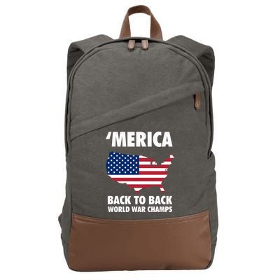 Merica Back To Back World War Champs Cotton Canvas Backpack