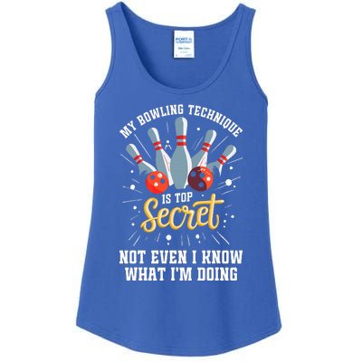 My Bowling Technique Is Secret Funny Bowling Bowler Ladies Essential Tank