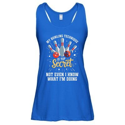 My Bowling Technique Is Secret Funny Bowling Bowler Ladies Essential Flowy Tank