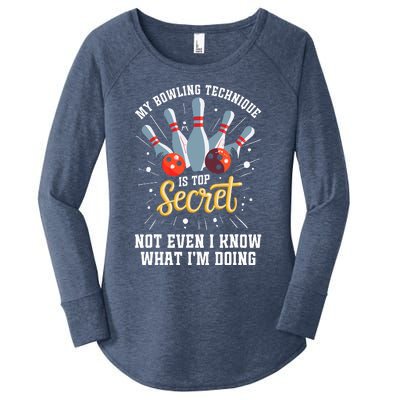 My Bowling Technique Is Secret Funny Bowling Bowler Women's Perfect Tri Tunic Long Sleeve Shirt