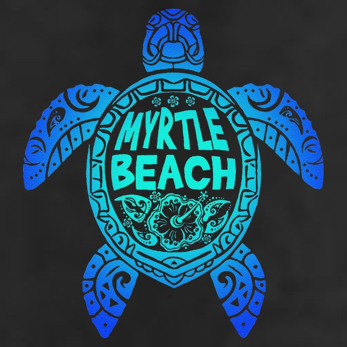 Myrtle Beach Tribal Sea Turtle South Carolina Vacation 2025 7 Panel Mesh Trucker Snapback Hat