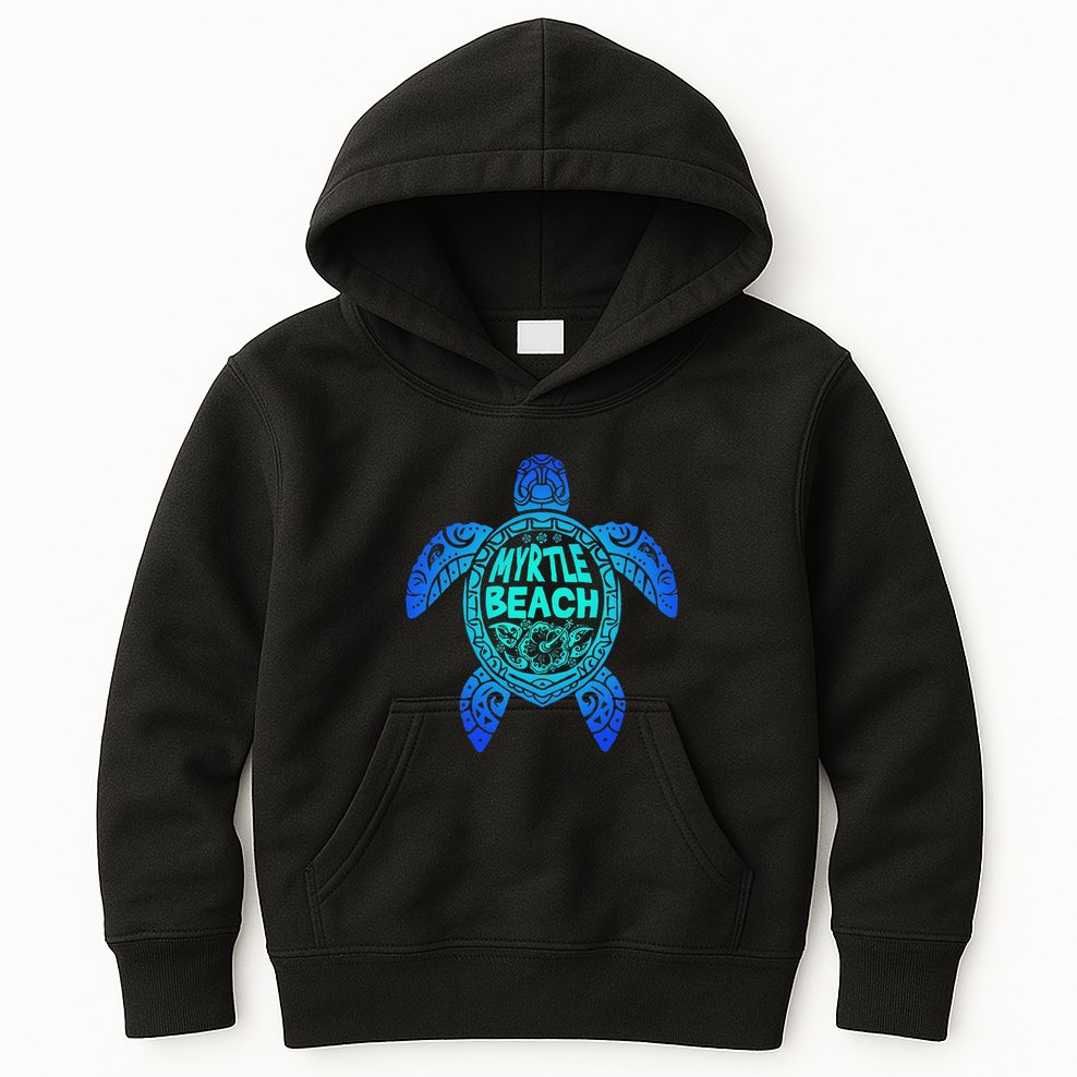 Myrtle Beach Tribal Sea Turtle South Carolina Vacation 2025 Kids Hoodie