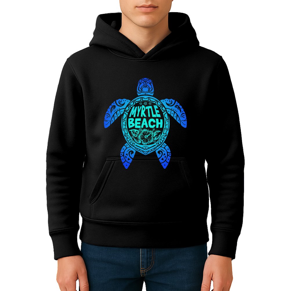 Myrtle Beach Tribal Sea Turtle South Carolina Vacation 2025 Kids Hoodie