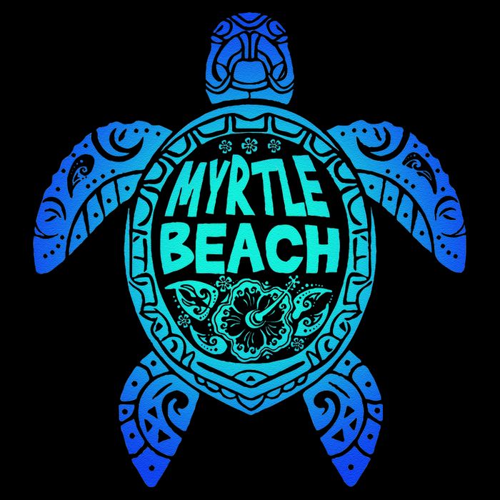 Myrtle Beach Tribal Sea Turtle South Carolina Vacation 2025 Zip Tote Bag