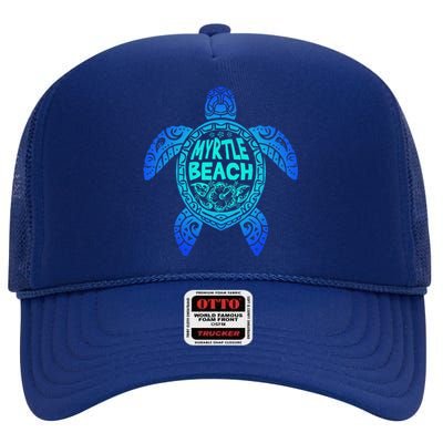 Myrtle Beach Tribal Sea Turtle South Carolina Vacation 2025 High Crown Mesh Back Trucker Hat