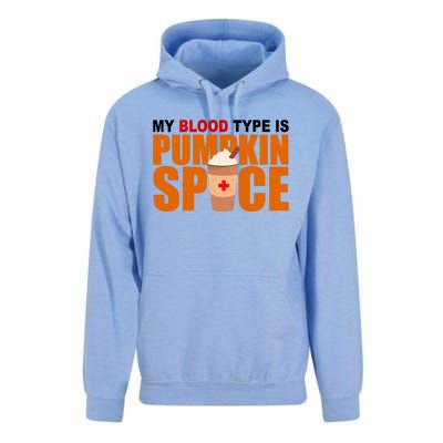 My Blood Type Is Pumpkin Spice Funny Fall Unisex Surf Hoodie