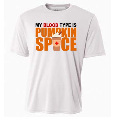 My Blood Type Is Pumpkin Spice Funny Fall Cooling Performance Crew T-Shirt