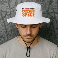 My Blood Type Is Pumpkin Spice Funny Fall Bucket Hat