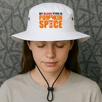 My Blood Type Is Pumpkin Spice Funny Fall Bucket Hat