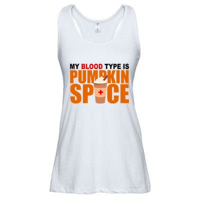 My Blood Type Is Pumpkin Spice Funny Fall Ladies Essential Flowy Tank
