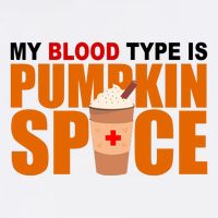 My Blood Type Is Pumpkin Spice Funny Fall Flatbill Hat